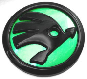 Шильдик эмблема автомобильный SHKP Skoda GB зеленый пластик
